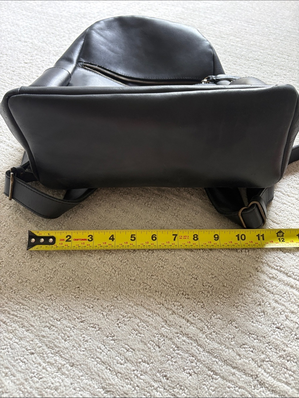 Able Black Leather Women's Backpack with Gold Zipper - Picture 7 of 8